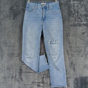 Madewell Jeans Womens 28 Blue The Perfect Vintage Crop High Rise Distressed